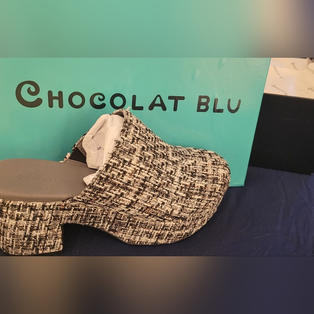 Chocolat Blu Gertie Black snd White tweed, Size 8